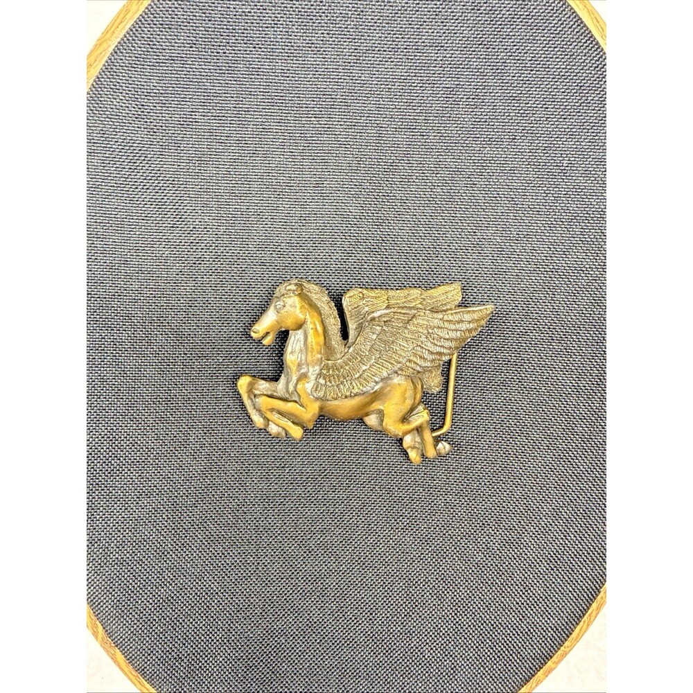 Indiana Metal Craft 1979 J70 Pegasus Belt Buckle Vintage 70s Winged Horse